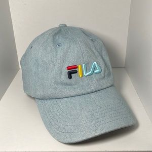 Fila denim embroidered adjustable cap